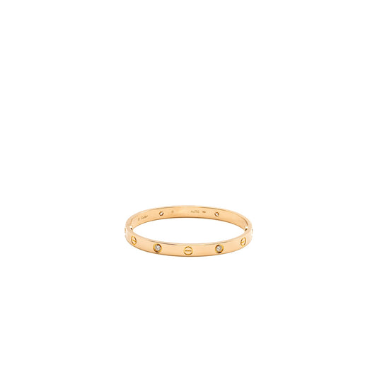 Cartier Size 17 Love Bracelet Rose Gold / 4 Diamonds
