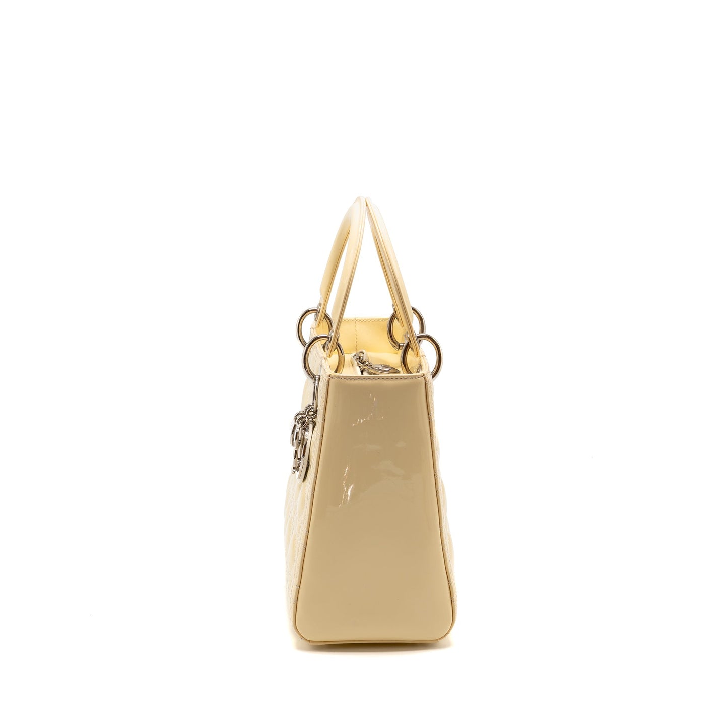 Luxury Dior Medium Lady Luxury Dior Patent Light Yellow SHW