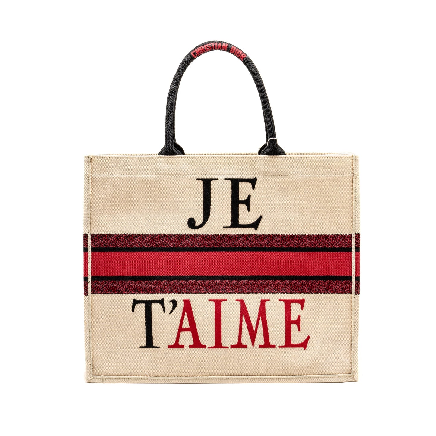 Luxury Dior Luxury DiorAmour Valentines Je T’aime Limited Edition Large Book Tote Canvas Multicolour