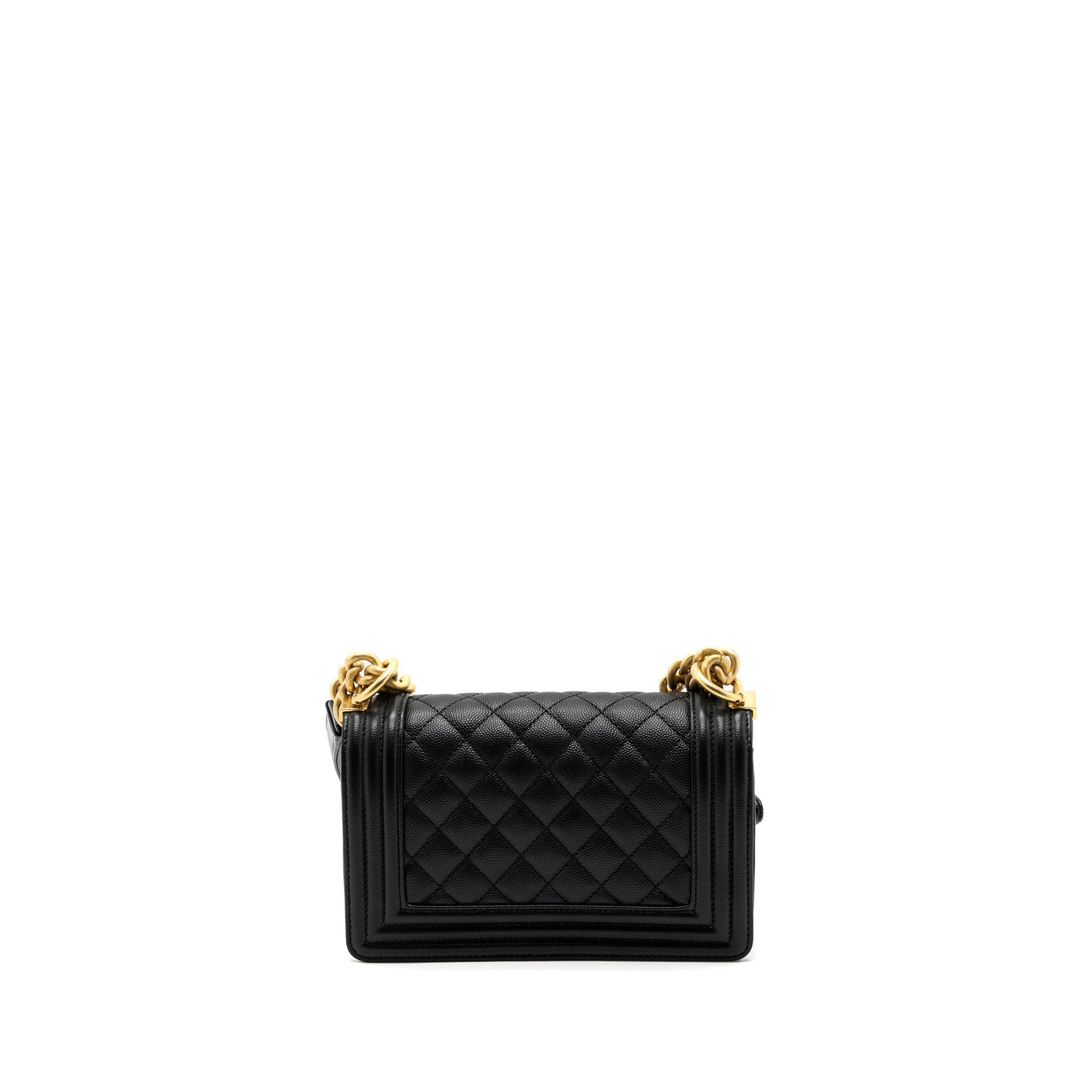 CHANEL SMALL BOY Bag Caviar BLACK GHW (Microchip)