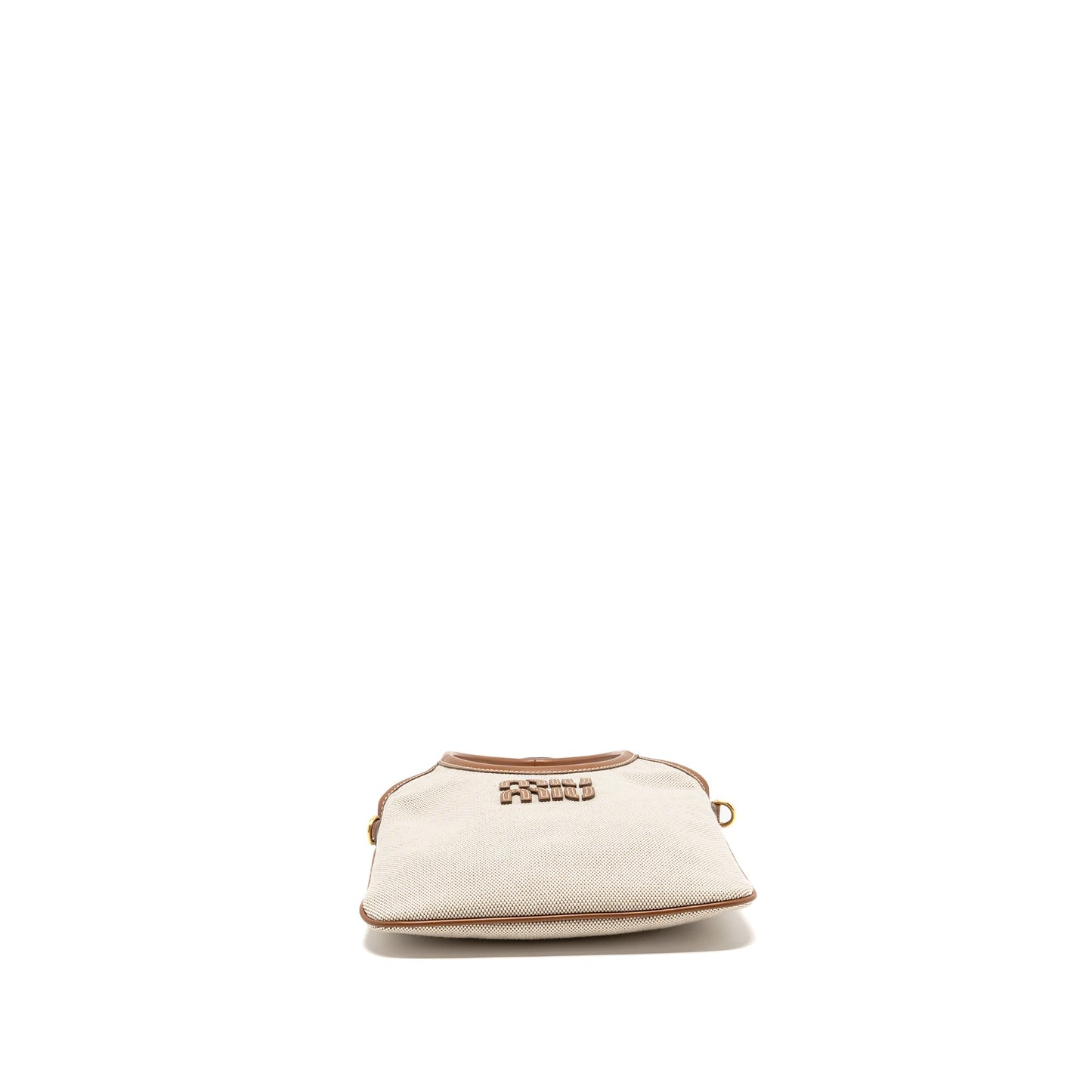 Miu Miu Mini Ivy Bag Canvas/Leather Beige/Brandy GHW