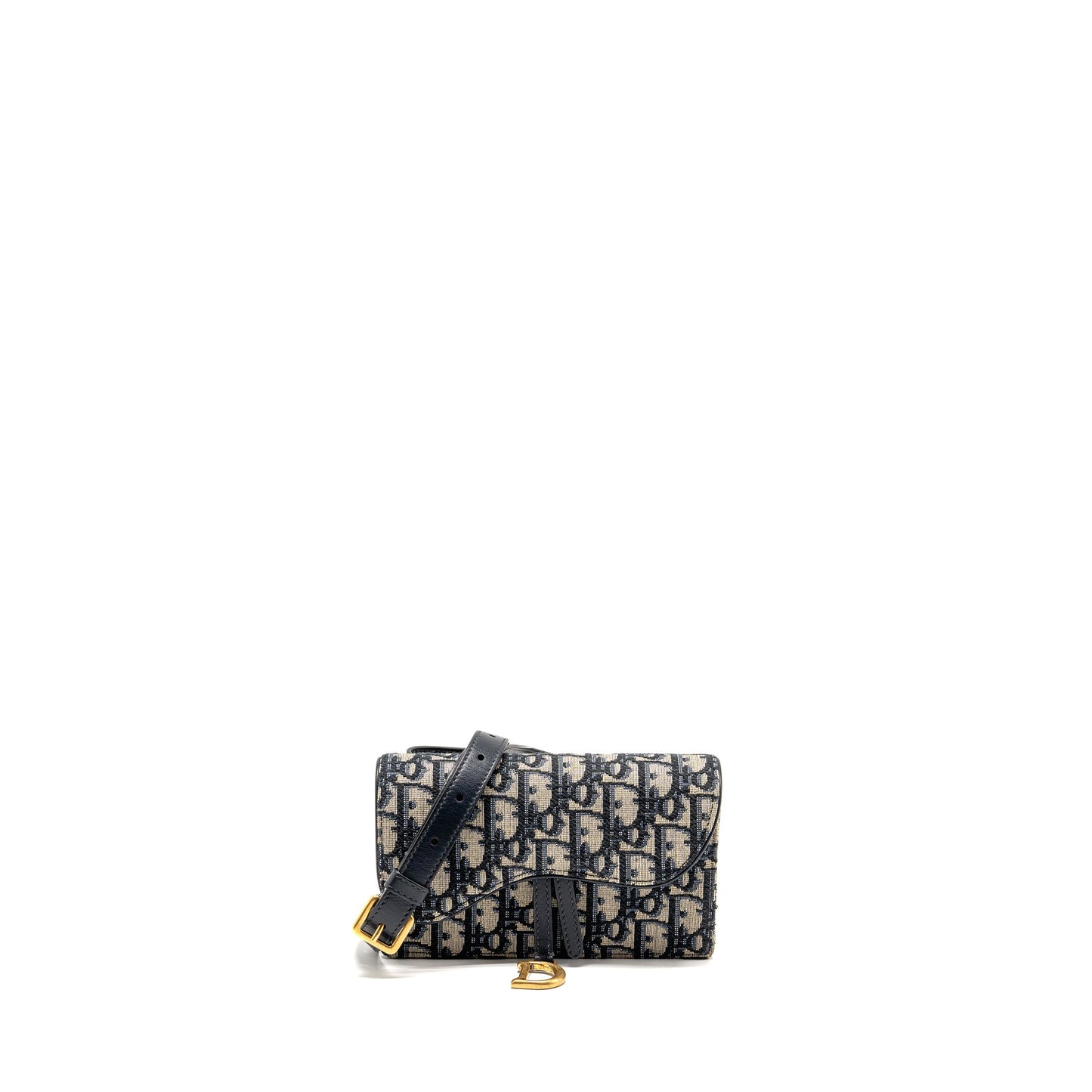 DIOR Saddle Belt Bag Blue Oblique Jacquard Canvas GHW