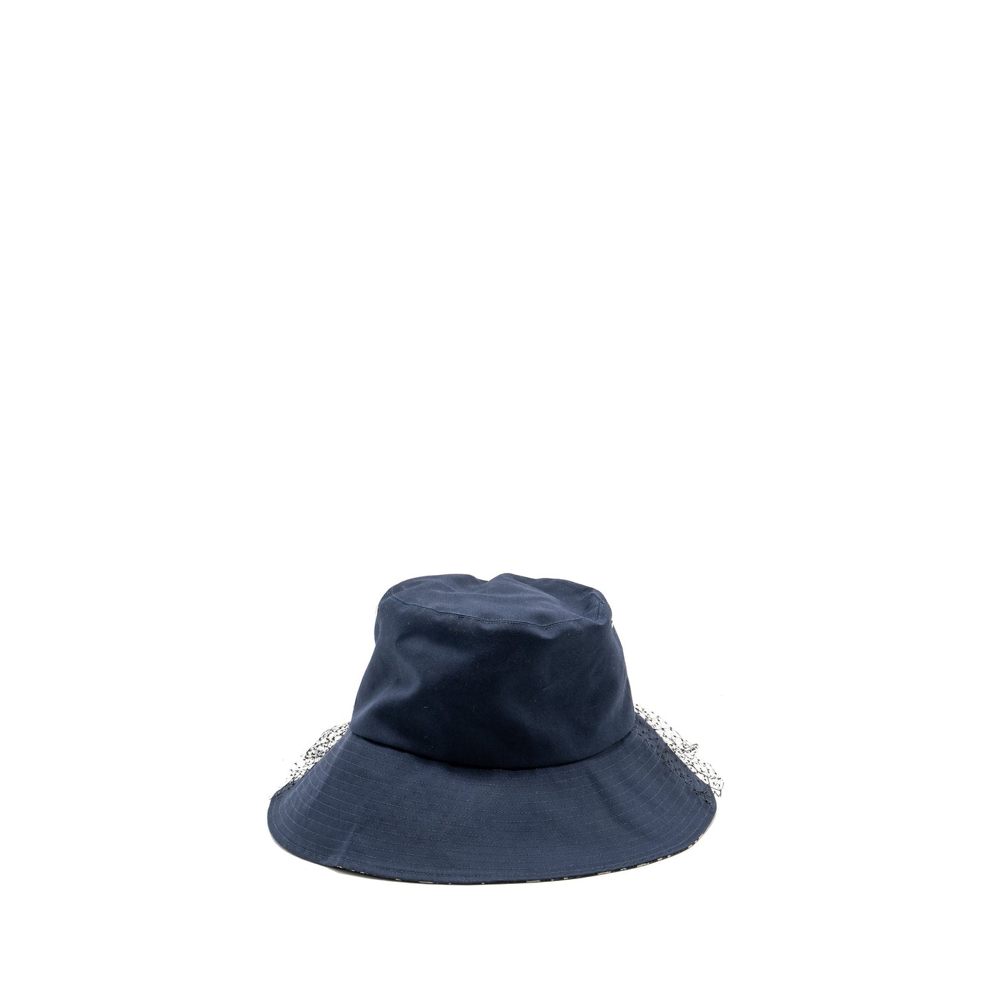 Luxury Dior Size 57 Teddy-D Brim Bucket Hat with Veil Blue SHW