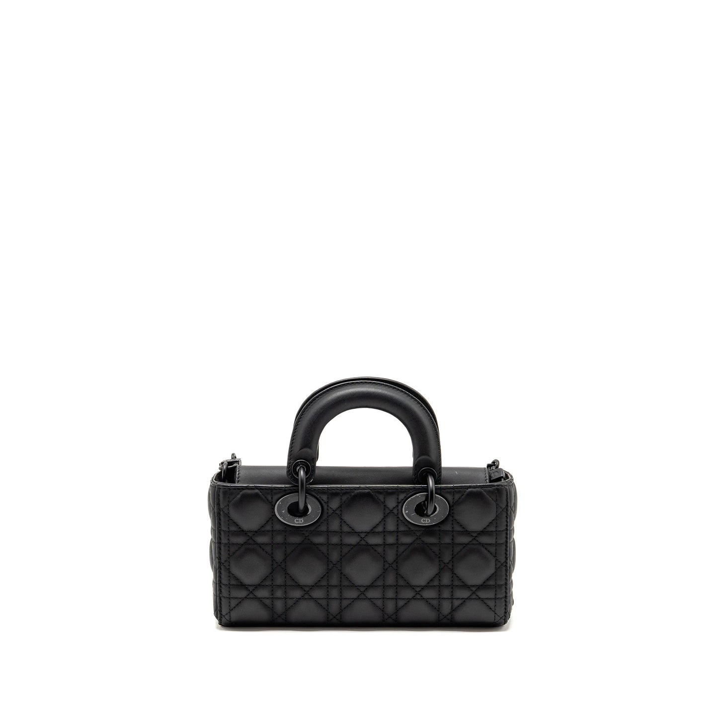 Luxury Dior Small Lady D-Joy Bag Black Ultramatte Calfskin So Black