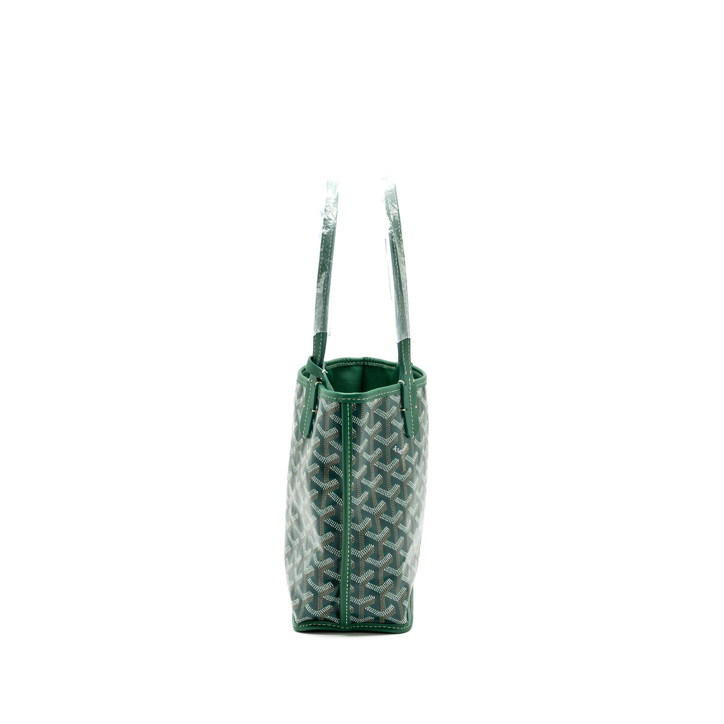 Goyard mini Anjou tote bag goyardline canvas / calfskin green SHW