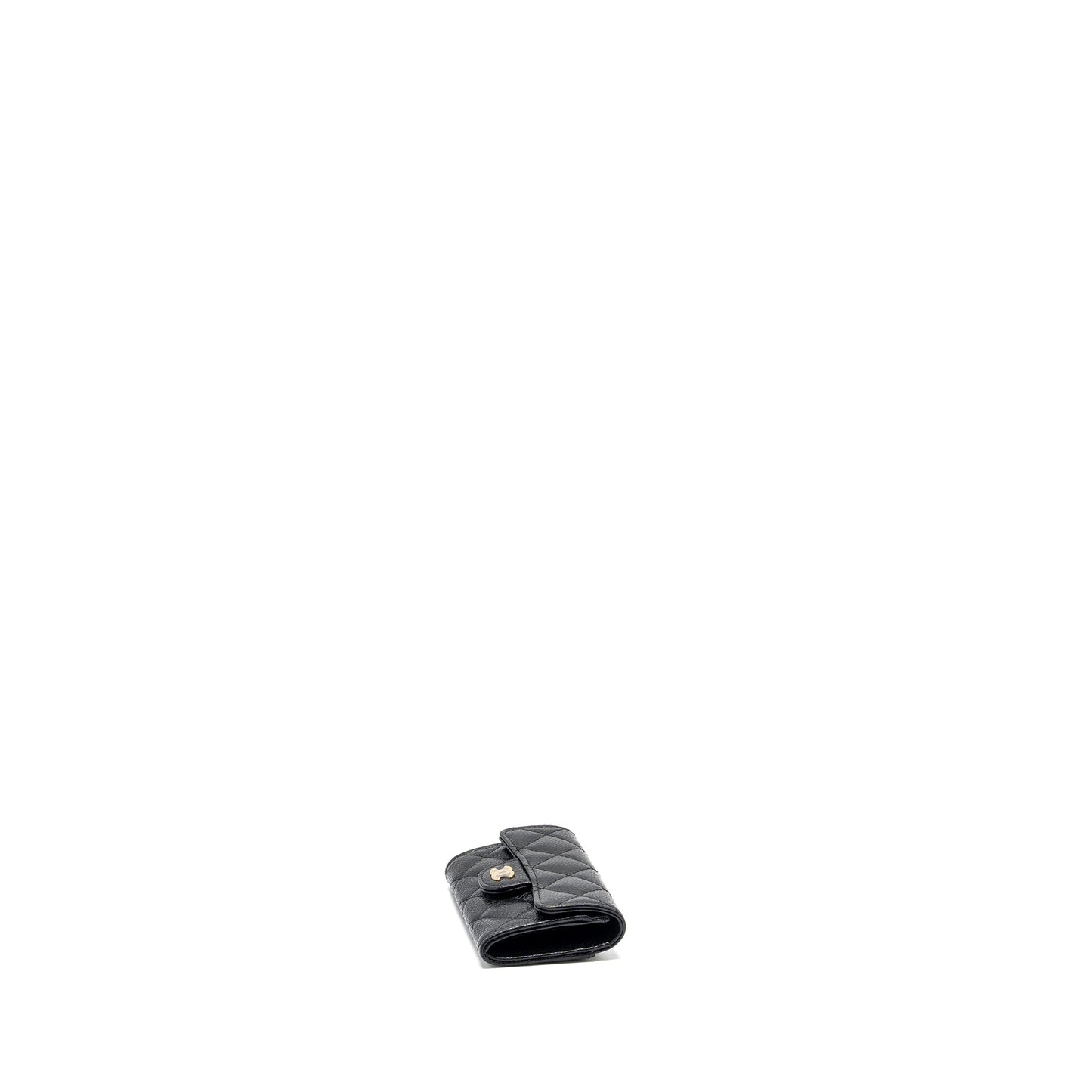 Chanel classic flap card holder caviar black GHW  (microchip)