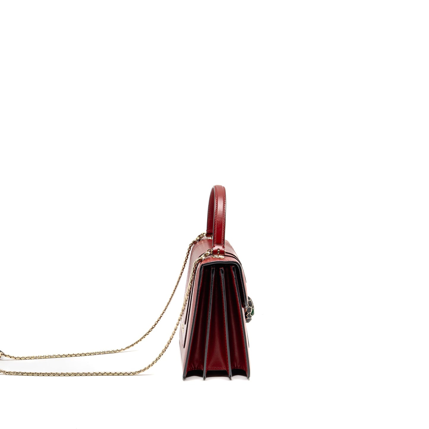 Bvlgari Serpenti Forever Top Handle Bag Calfskin Red LGHW