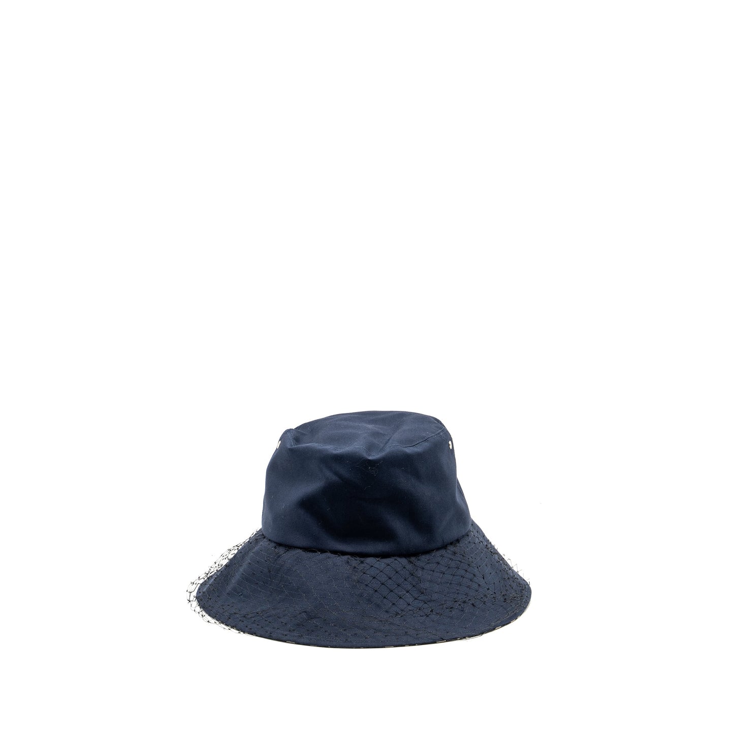 Luxury Dior Size 57 Teddy-D Brim Bucket Hat with Veil Blue SHW