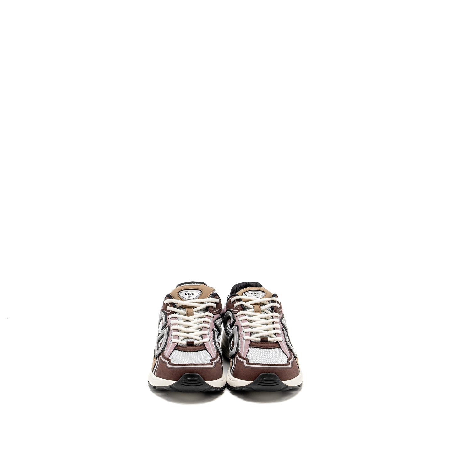Luxury Dior Size 40 B30 Low Trainers Technical Mesh/Calfskin Grey/Brown