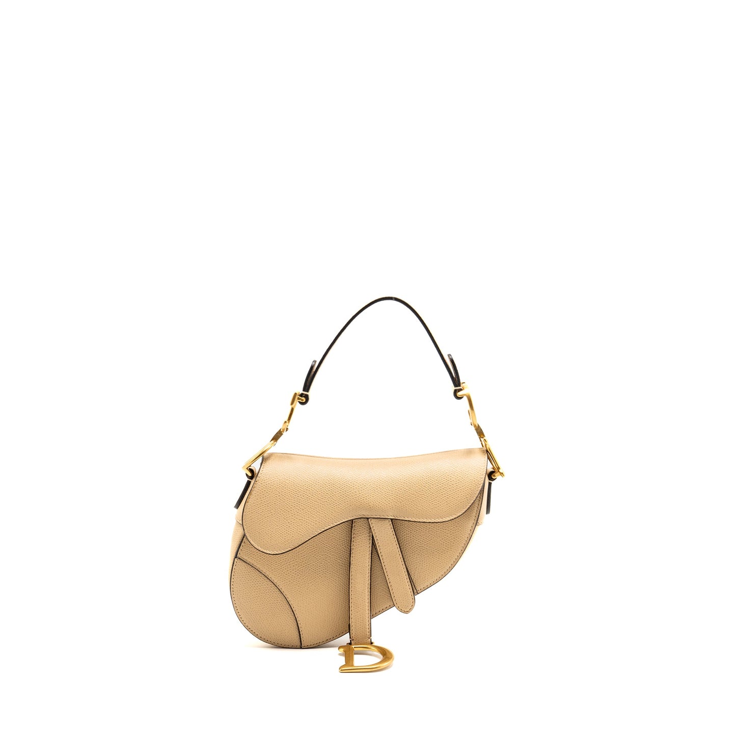 Dior Mini Saddle Bag Calfskin Beige GHW