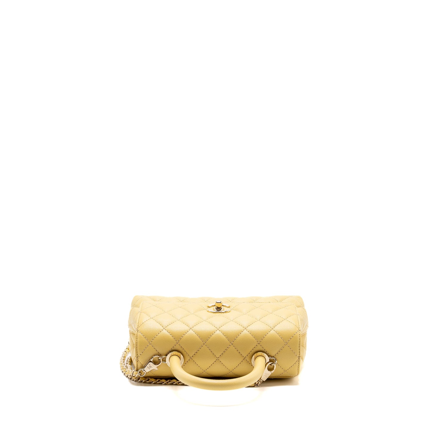 Chanel small coco handle caviar 22P light yellow LGHW (microchip)