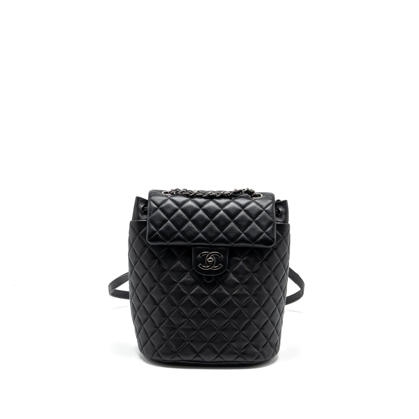 Chanel small urban spirit backpack lambskin black with black hardware