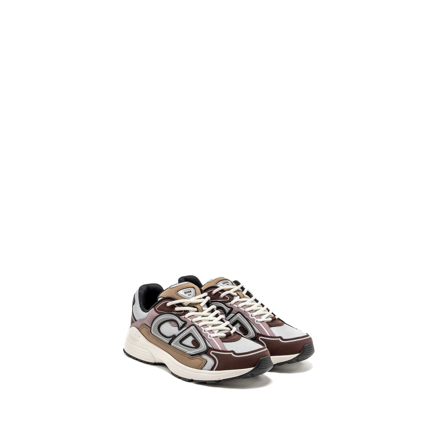 Luxury Dior Size 40 B30 Low Trainers Technical Mesh/Calfskin Grey/Brown