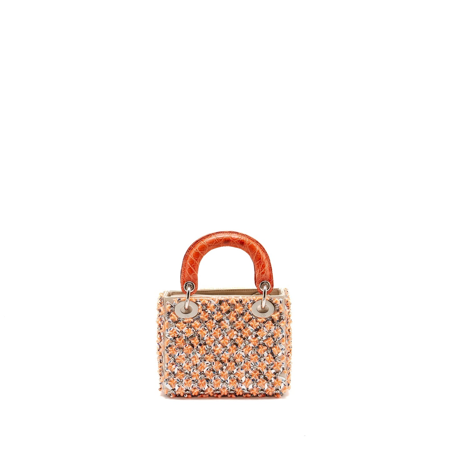 Luxury Dior Mini Lady Luxury Dior limited edition velvet / alligator / sequin light pink SHW