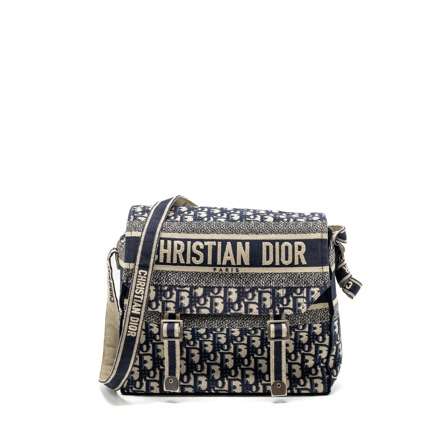 Luxury Dior Luxury Diorcamp messenger bag blue oblique embroidery SHW