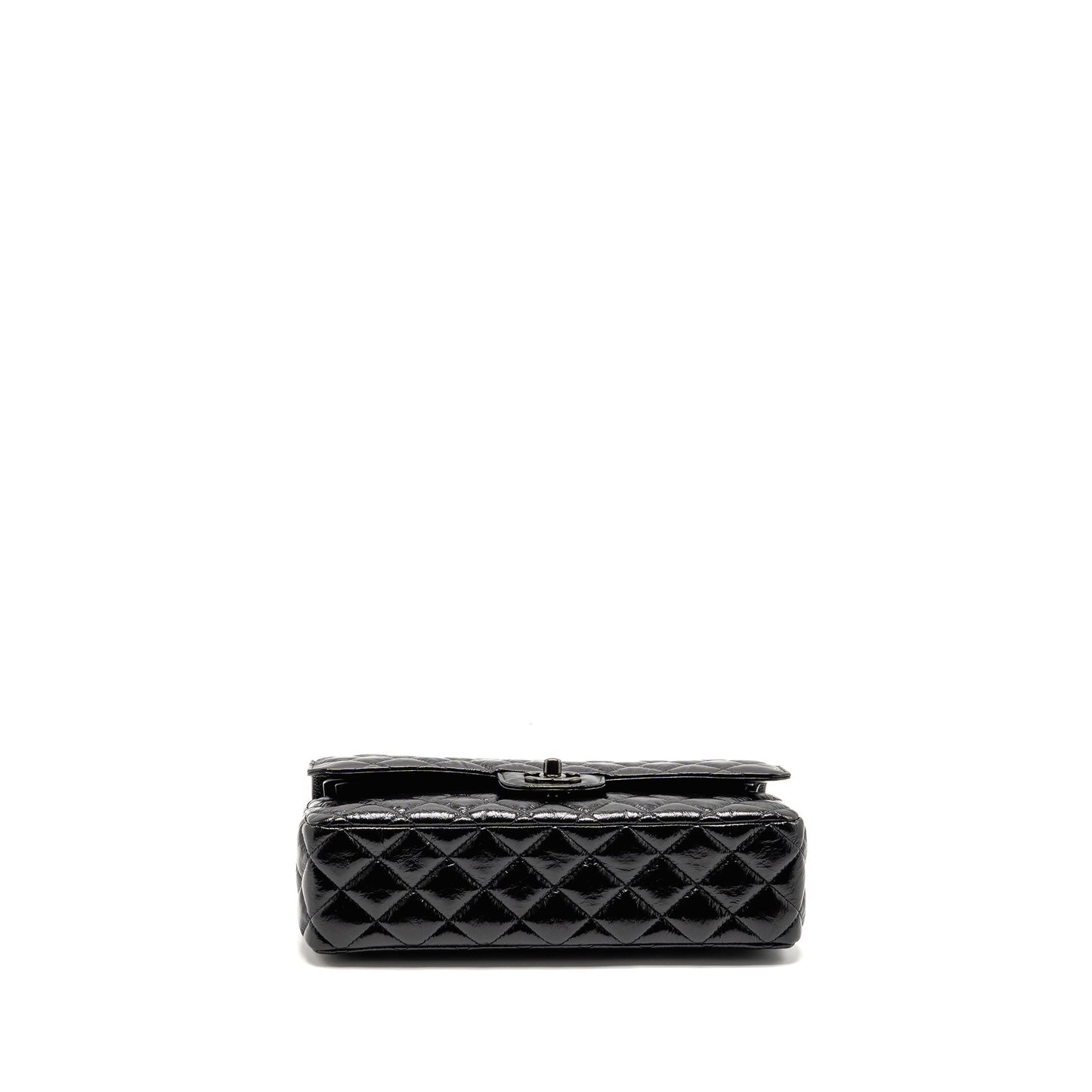 Chanel Medium Classic Double Flap Bag Patent SO Black