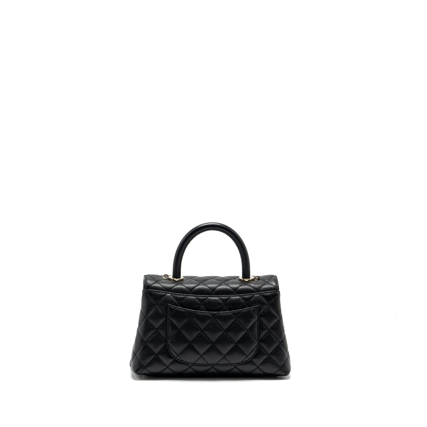Chanel Small Coco Handle Caviar Black LGHW (Microchip)