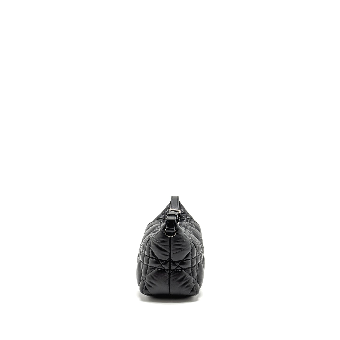 Dior Medium Diortravel Nomad Pouch Macrocannage Calfskin Black SHW