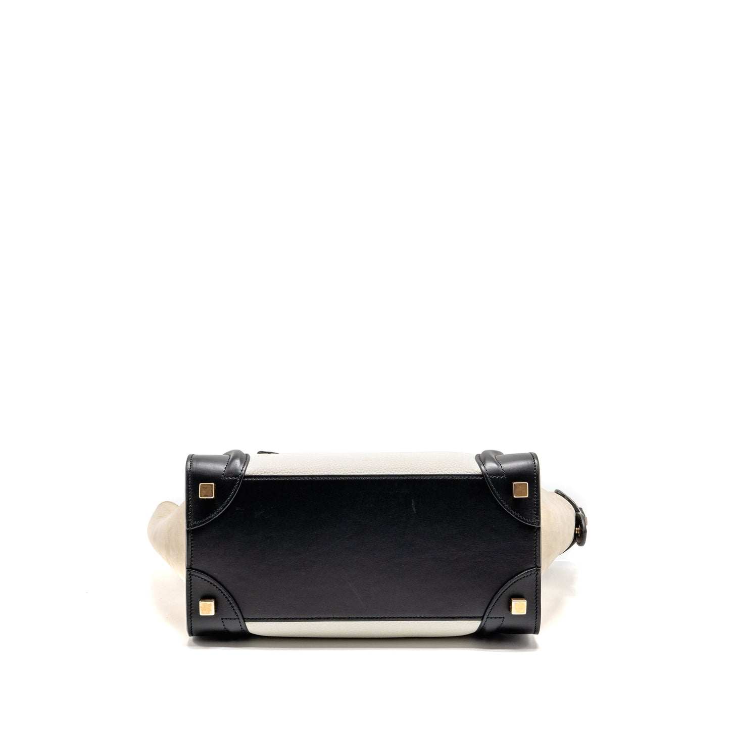 Celine Micro Luggage Bag Calfskin White/Multicolour GHW