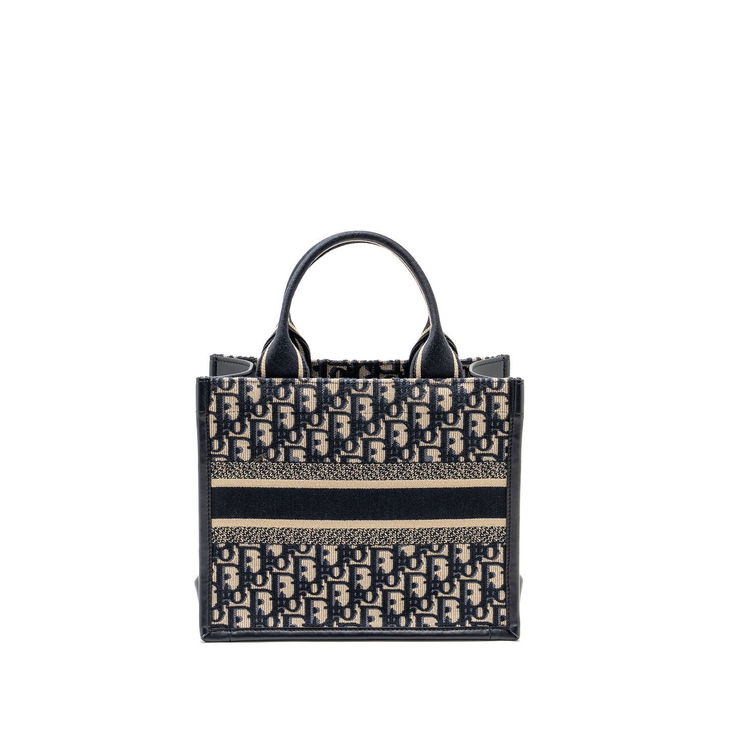 Luxury Dior Small Book Tote Blue Oblique Embroidery/Calfskin GHW