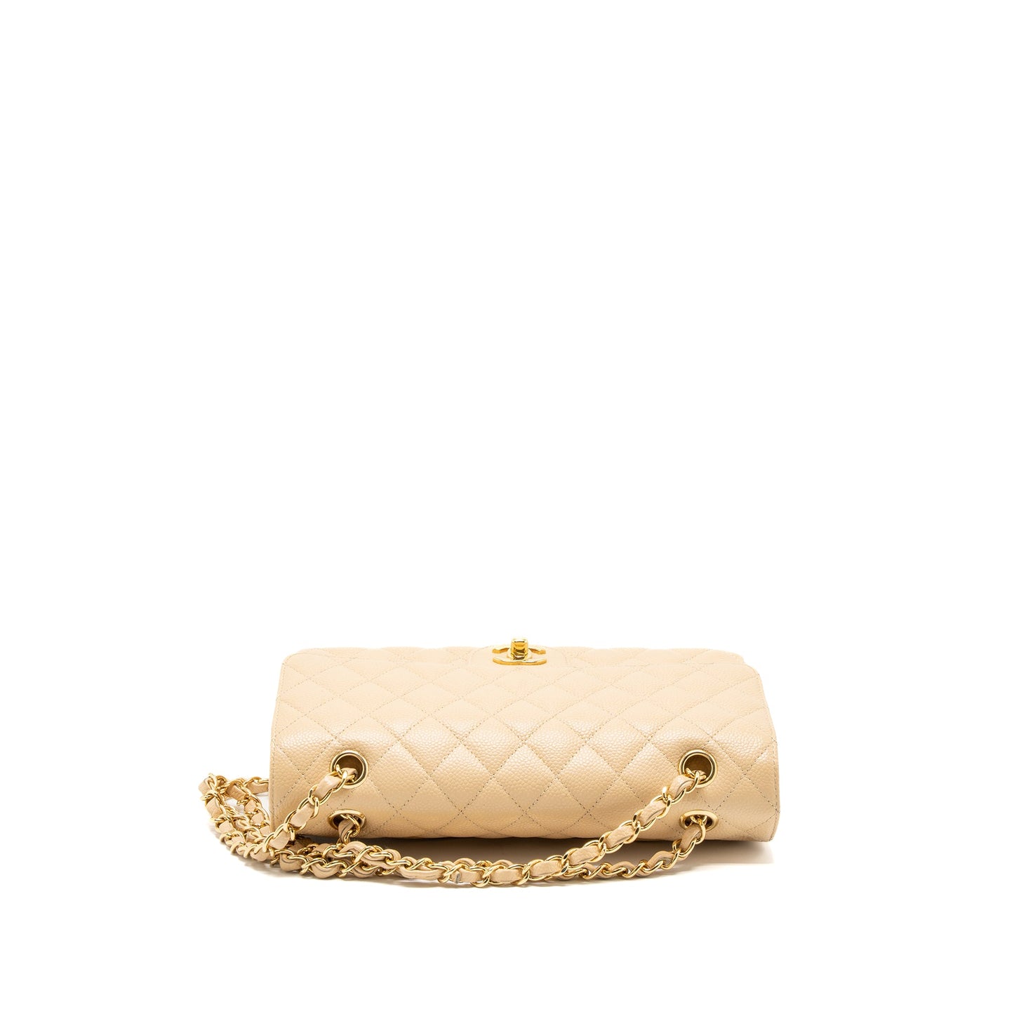 Chanel Medium Classic Double Flap Bag Caviar Beige GHW