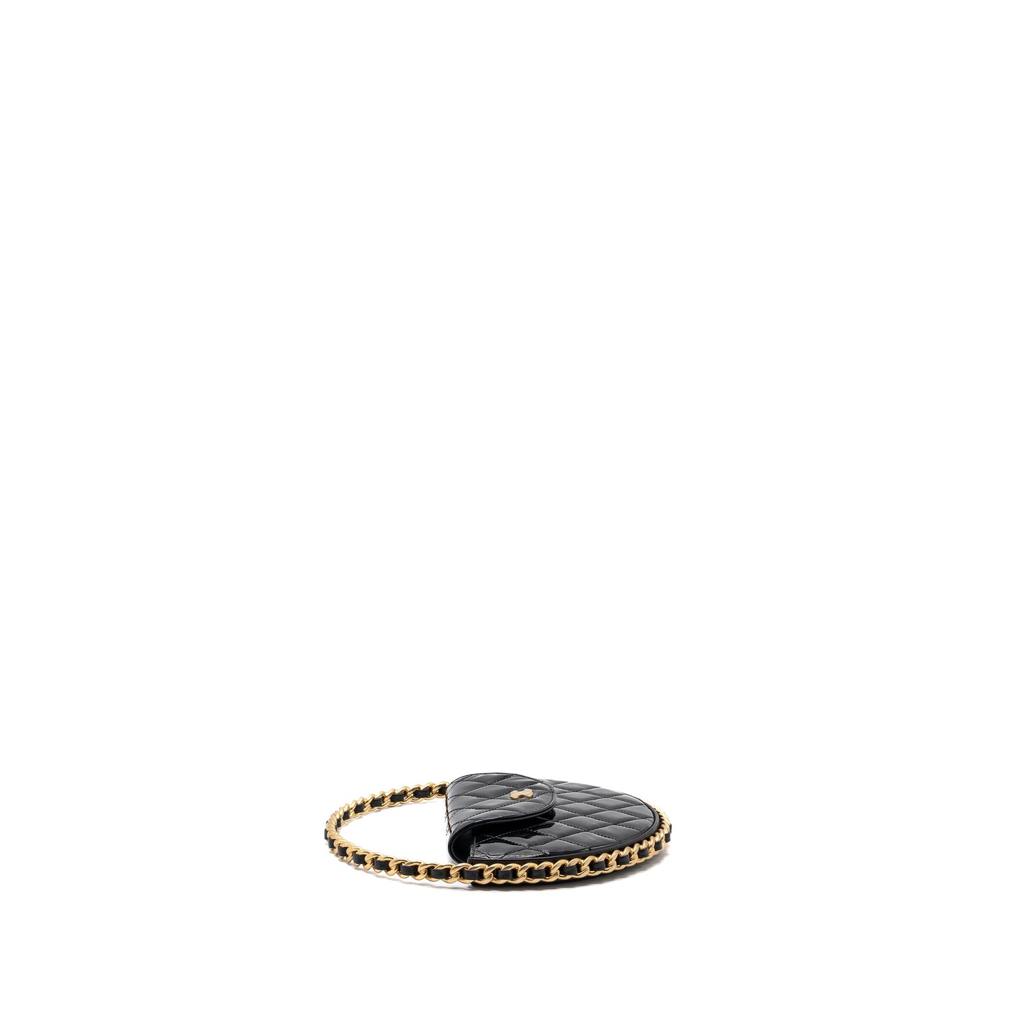 Chanel 23K hoop bag patent black GHW (microchip)