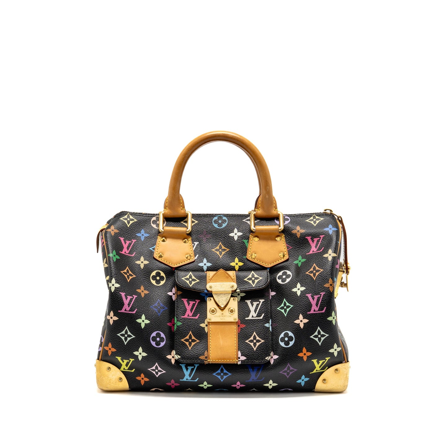 Louis Vuitton x Takashi Murakami  Speedy 30 Limited Edition Multicoloured Monogram Canvas Black GHW