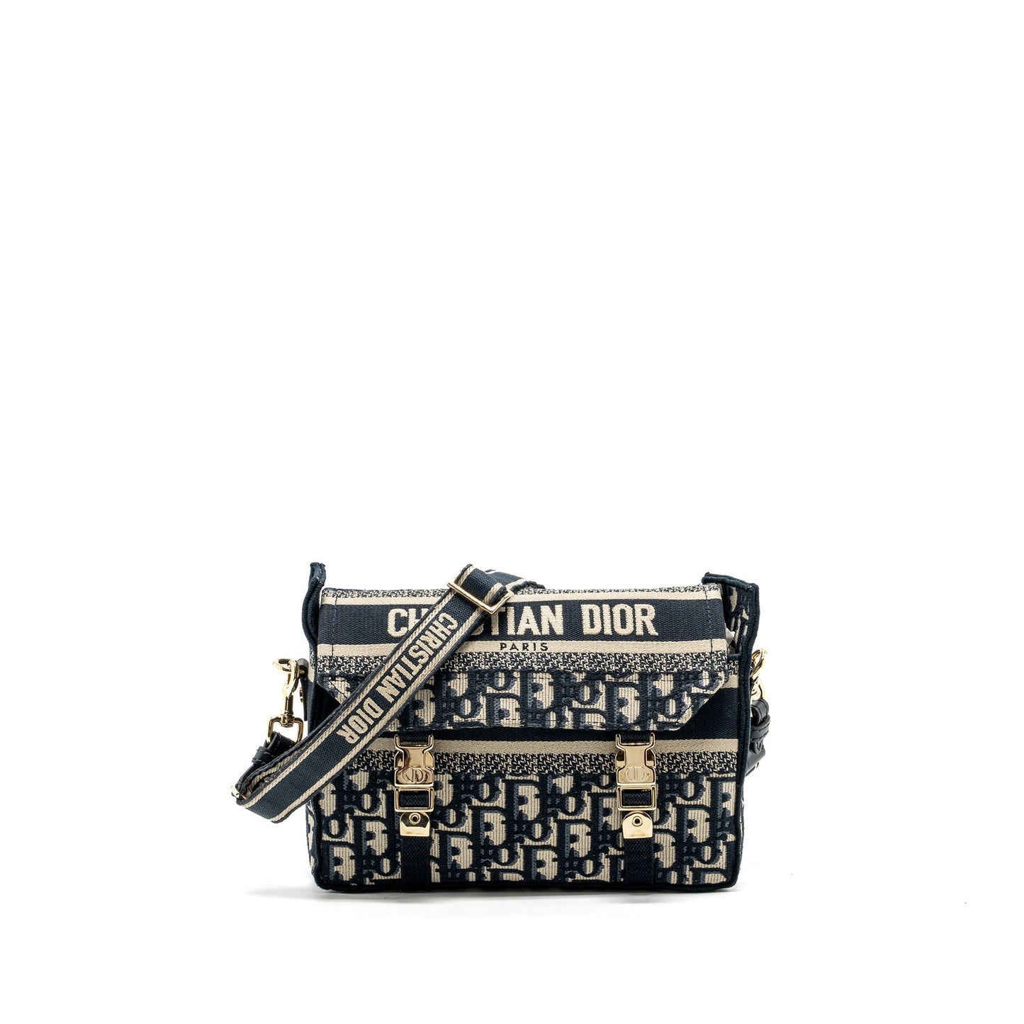 Luxury Dior Small Luxury Diorcamp Bag Blue Luxury Dior Oblique Embroidery GHW