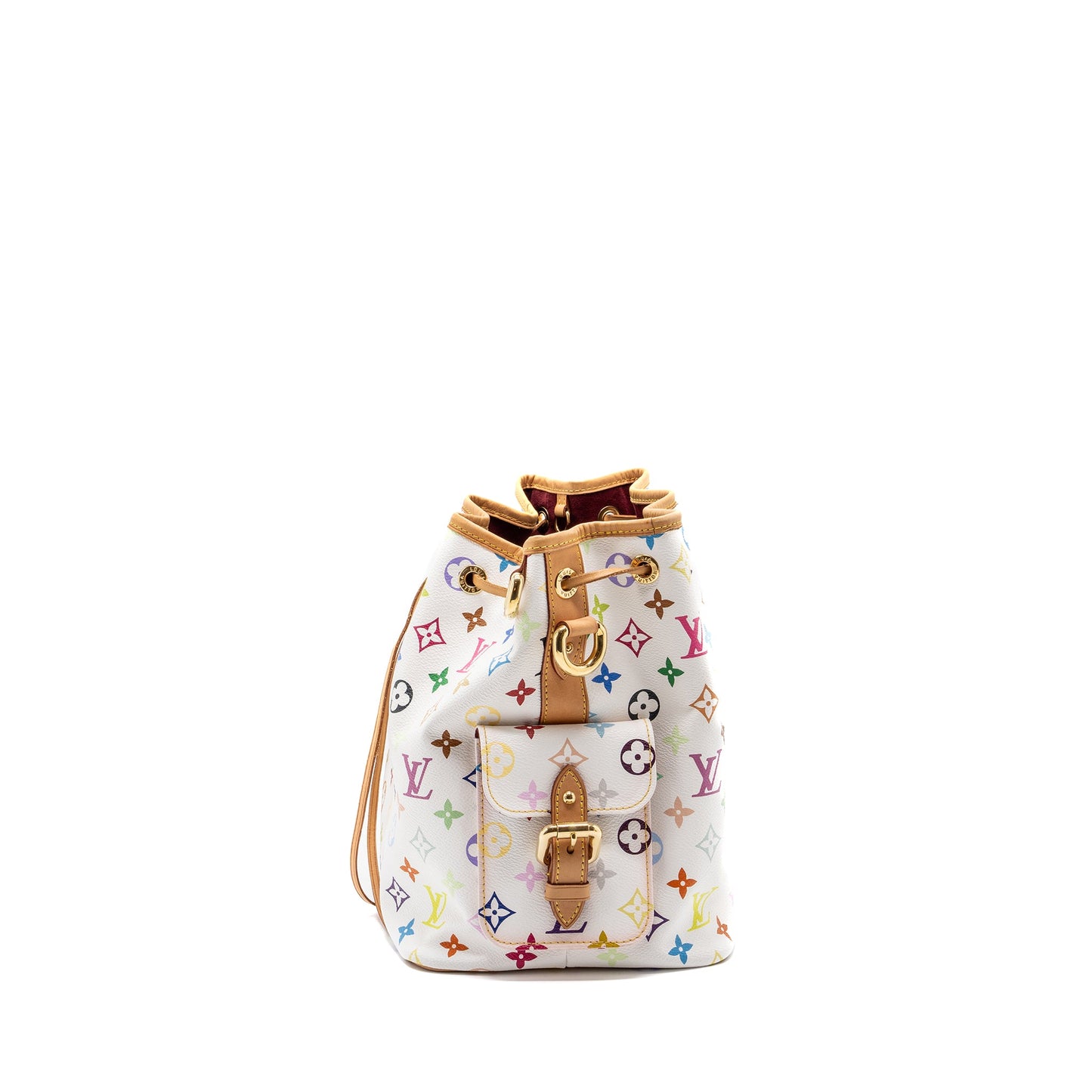 Louis Vuitton Vintage Petit Noe Shoulder Bag Multicolour Monogram Canvas White GHW