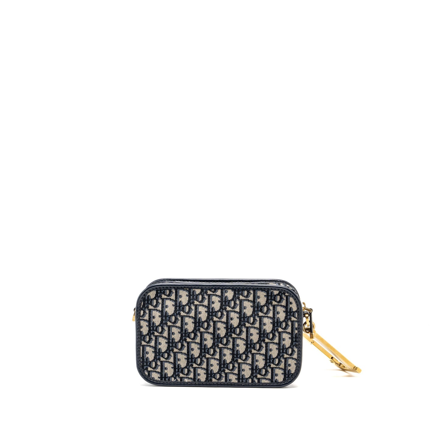 Luxury Dior Luxury Diorquake Pouch with Luxury Dior Shoulder Wide Strap Oblique Canvas Blue GHW (Sell in a set)