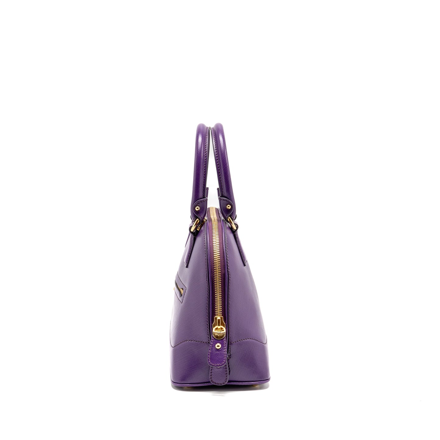 Salvatore Ferragamo Gancini Darina Leather Purple GHW