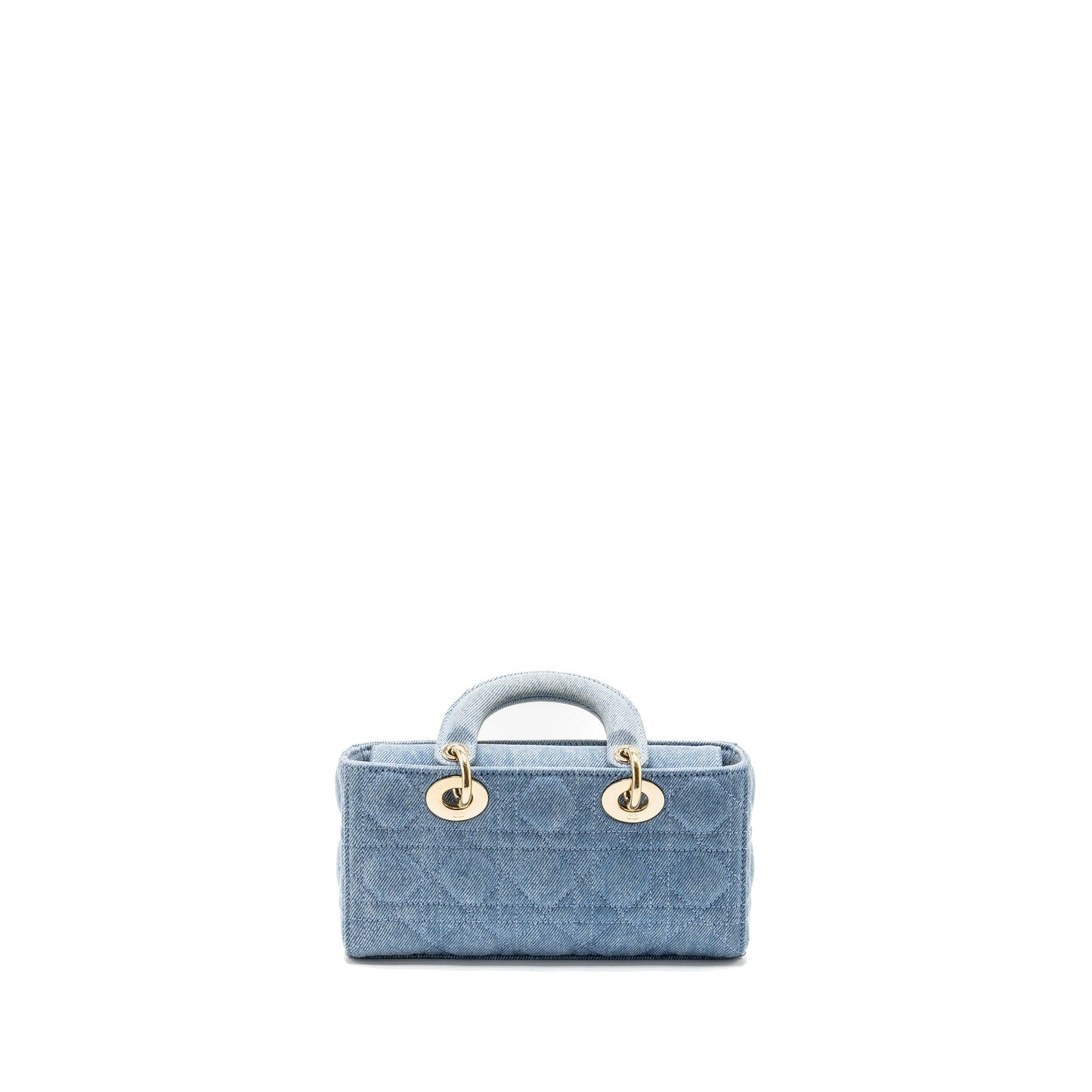 Luxury Dior Small Lady D-joy Bag Macrocannage Denim Blue LGHW