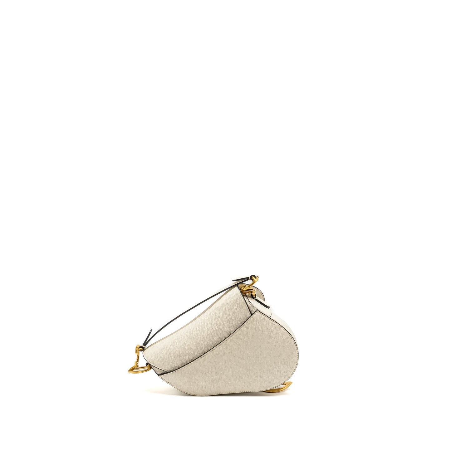 Luxury Dior Mini Saddle Bag Calfskin White GHW