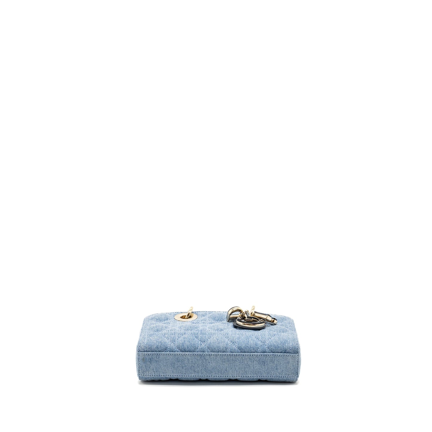 DIOR Small Lady D-joy Bag Macrocannage Denim Blue LGHW