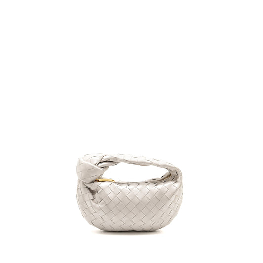 Bottega Veneta Mini Jodie Lambskin White GHW