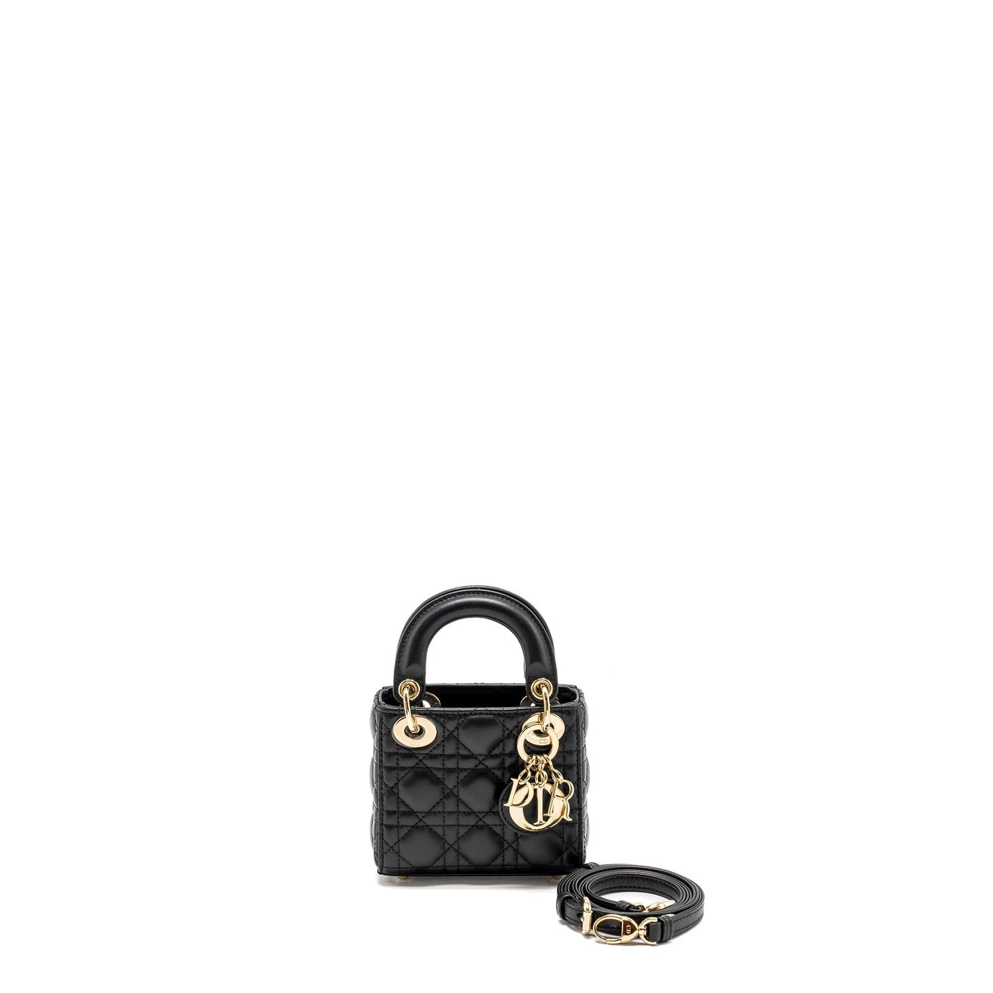 Luxury Dior Micro Lady Luxury Dior Lambskin Black LGHW