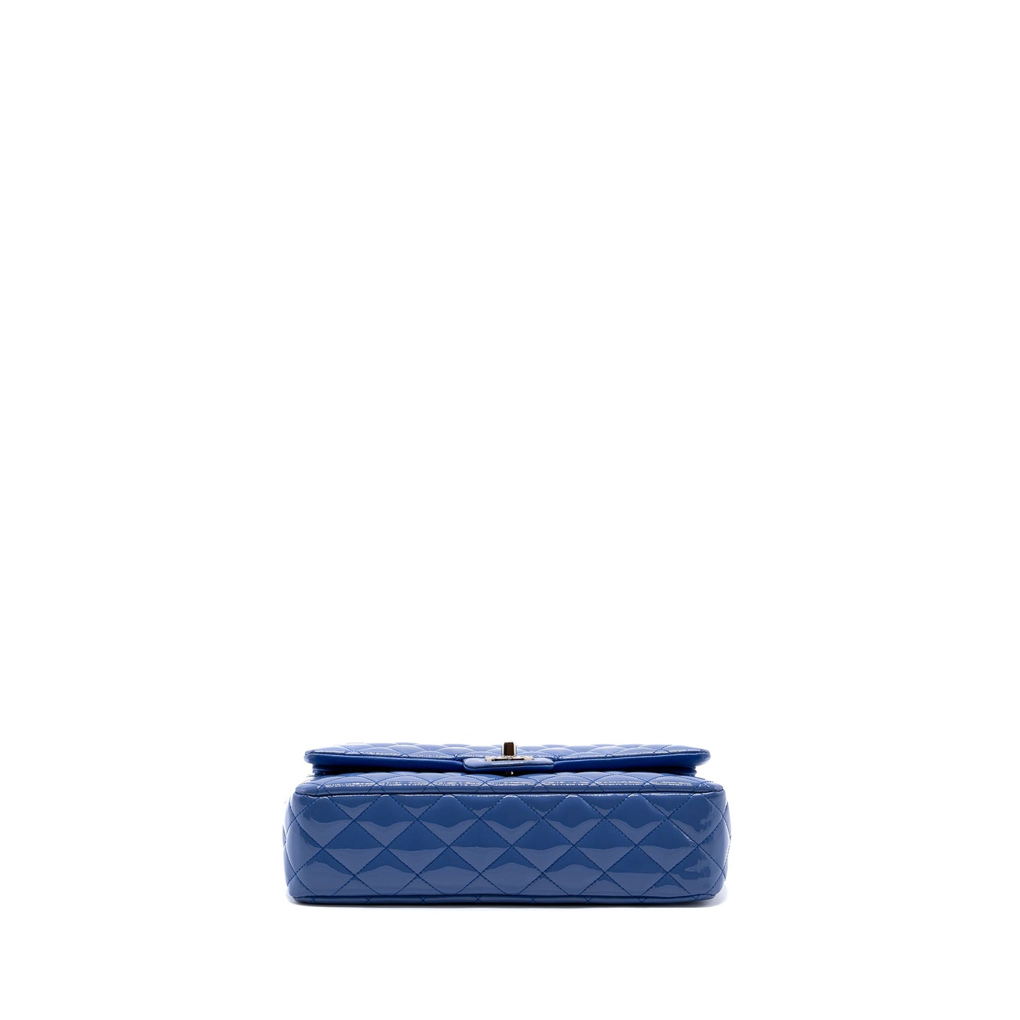 Chanel Medium Classic Double Flap Bag Patent Light Blue SHW