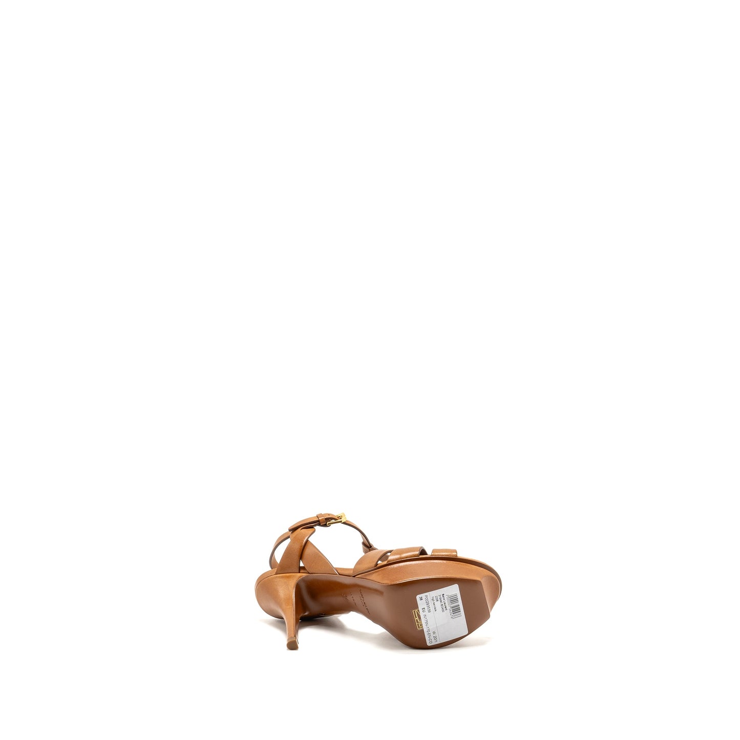 Saint Laurent size 36 tribute platform sandals calfskin brown