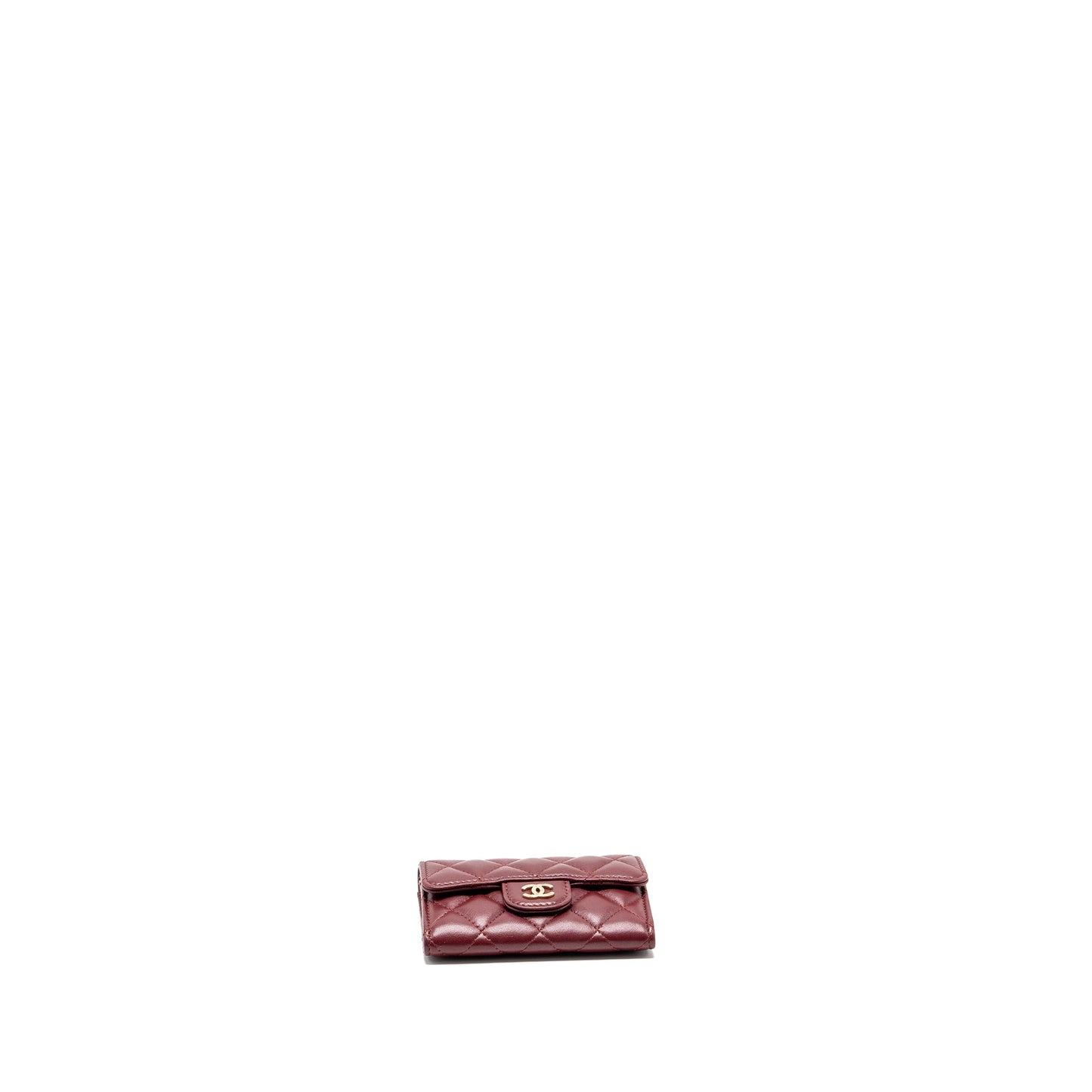 Chanel Classic Flap card holder lambskin burgundy GHW