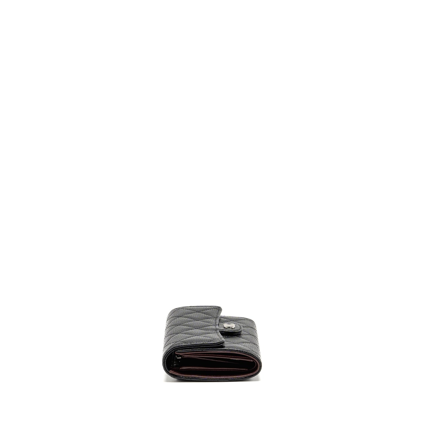 Chanel Classic Flap Wallet Caviar Black SHW (Microchip)