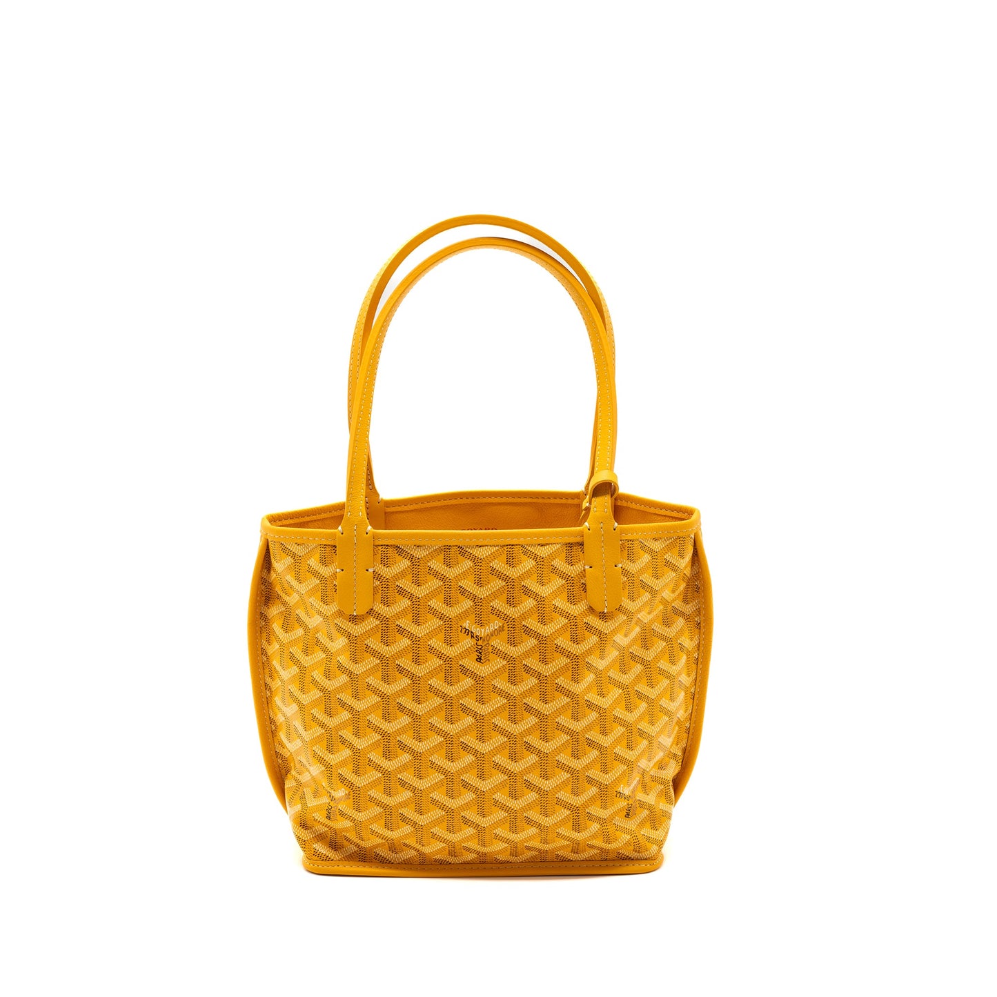 Goyard mini Anjou tote bag canvas / calfskin yellow SHW
