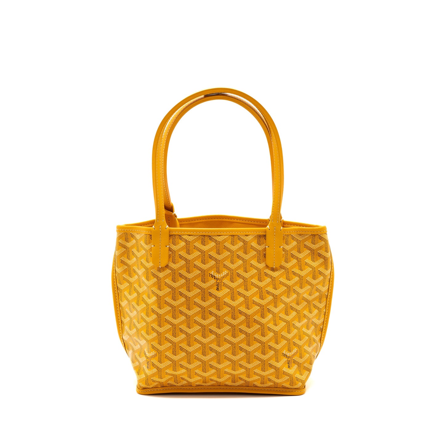 Goyard mini Anjou tote bag canvas / calfskin yellow SHW