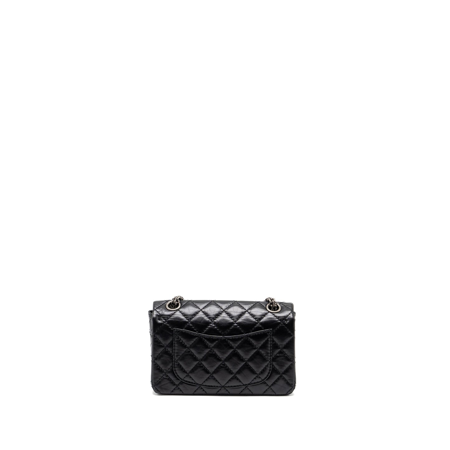 Chanel mini 2.55 Reissue Flap Bag aged calfskin black ruthenium hardware