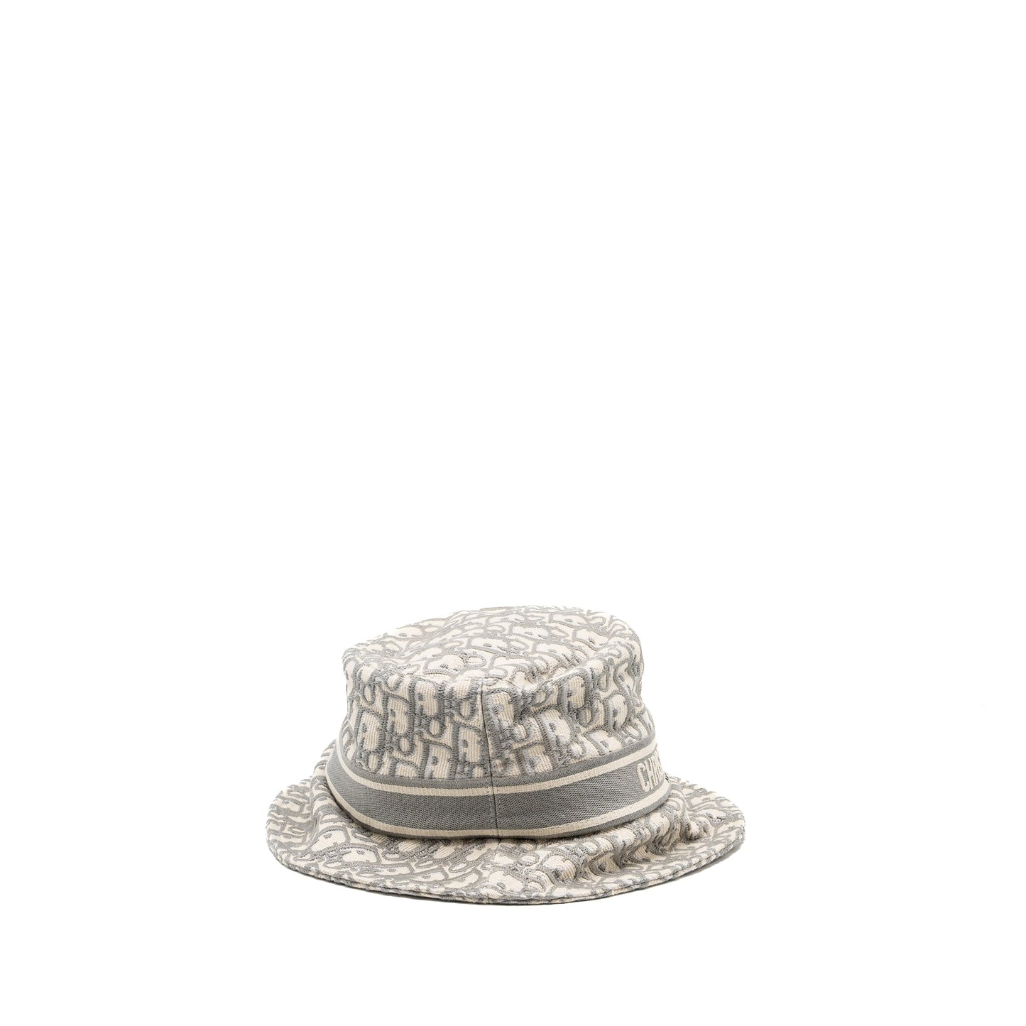 Luxury Dior Size 57 Oblique Small Brim Bucket Hat White/Gray