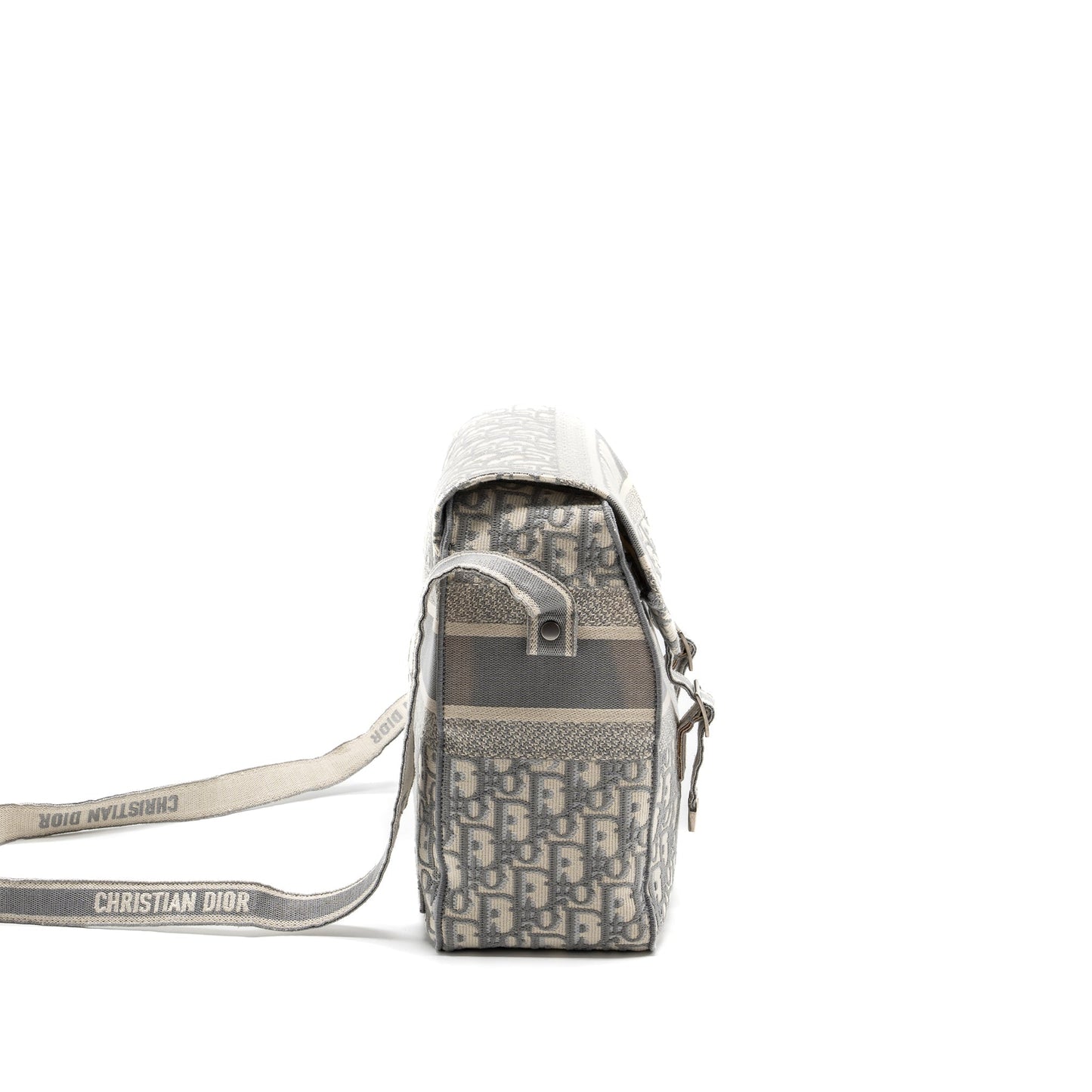 Luxury Dior Luxury Diorcamp Messenger Bag Oblique Embroidery Light Grey SHW