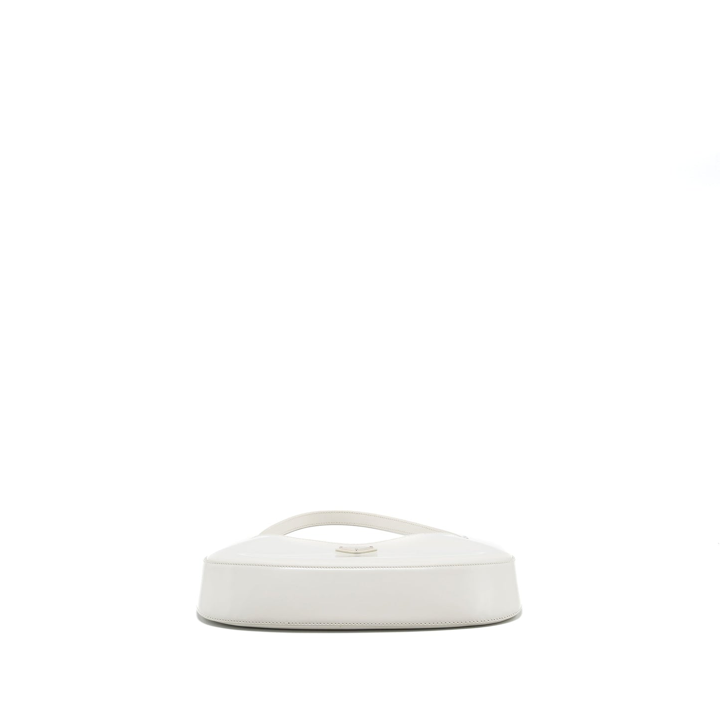 Prada Cleo Shoulder Bag Brushed Leather White SHW