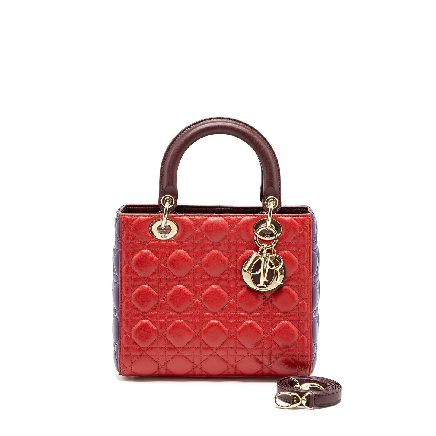 Luxury Dior Medium Lady Luxury Dior Bag Lambskin Red/Multicolour LGHW