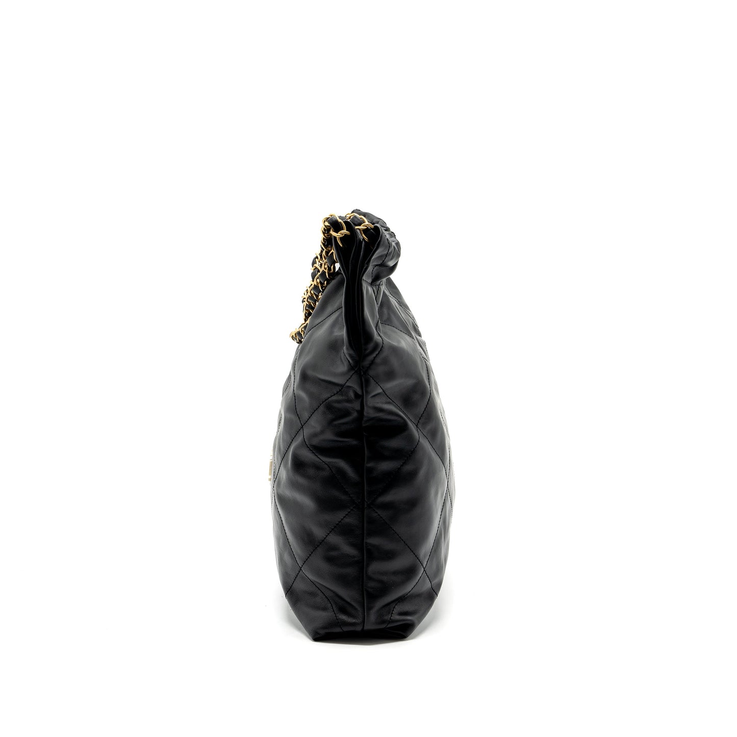 Chanel medium 22 bag calfskin black GHW (microchip)