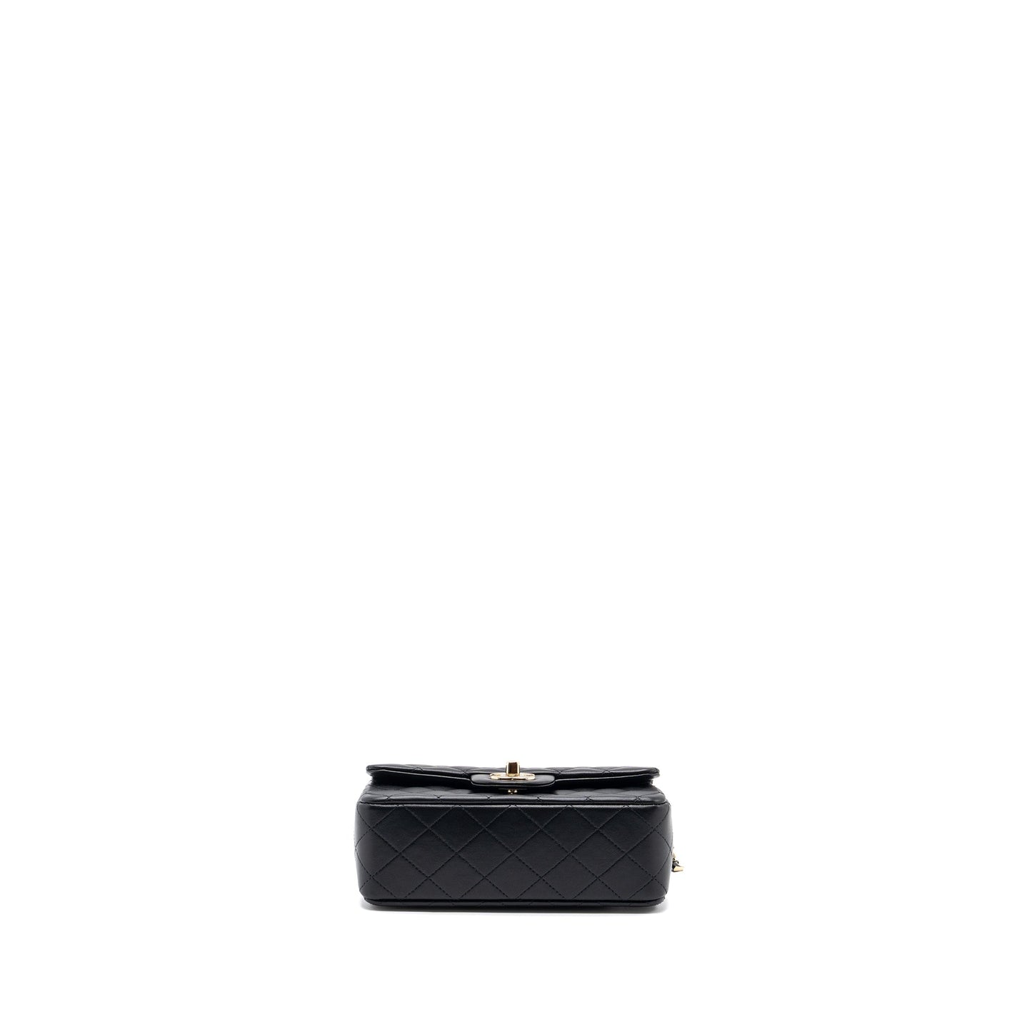 Chanel 22P Lion Charm Top Handle Mini Rectangular Flap Bag Lambskin Black LGHW (microchip)