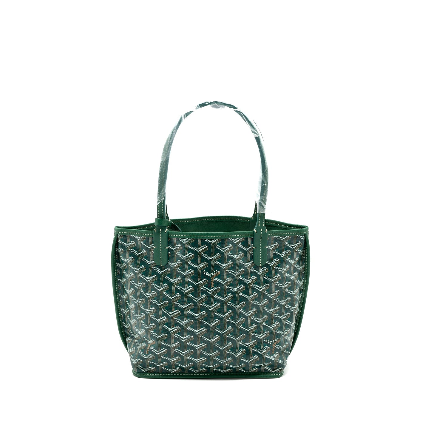 Goyard mini Anjou tote bag canvas / calfskin green SHW